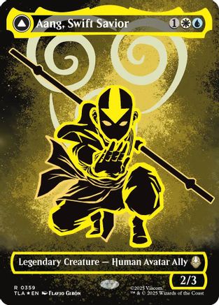 Aang, Swift Savior (Borderless) (Neon Ink Foil)  [Avatar: The Last Airbender] Foil