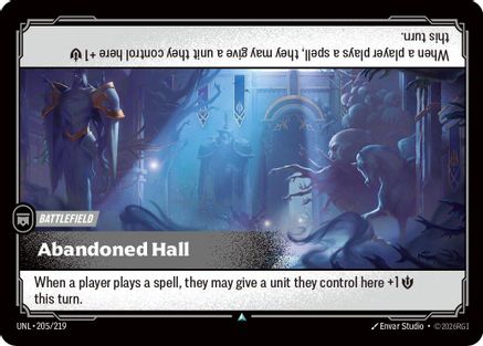Abandoned Hall (205/219) - Riftbound - [Unleashed] Foil