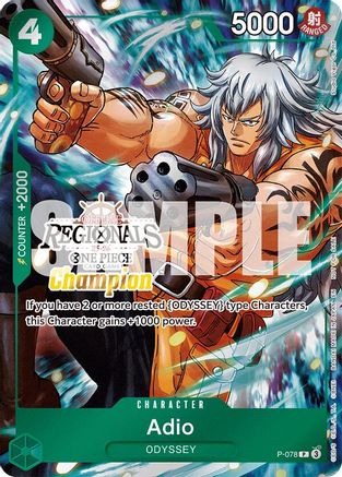 Adio (Offline Regional Champion Card Set 2025 Vol.1) (P-078) - [One Piece Promotion Cards] Foil