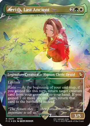 Aerith, Last Ancient (Borderless) (Chocobo Track Foil)  [Commander: FINAL FANTASY] Foil