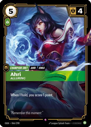 Ahri - Alluring (066/298) - [Origins] Foil