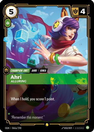 Ahri - Alluring (Alternate Art) (066a/298) - [Origins] Foil