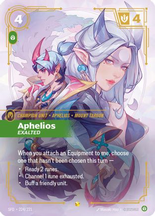 Aphelios - Exalted (Overnumbered) (224/221) - Riftbound - [Spiritforged] Foil