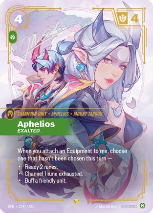 Aphelios - Exalted (Signature) (224*/221) - Riftbound - [Spiritforged] Foil
