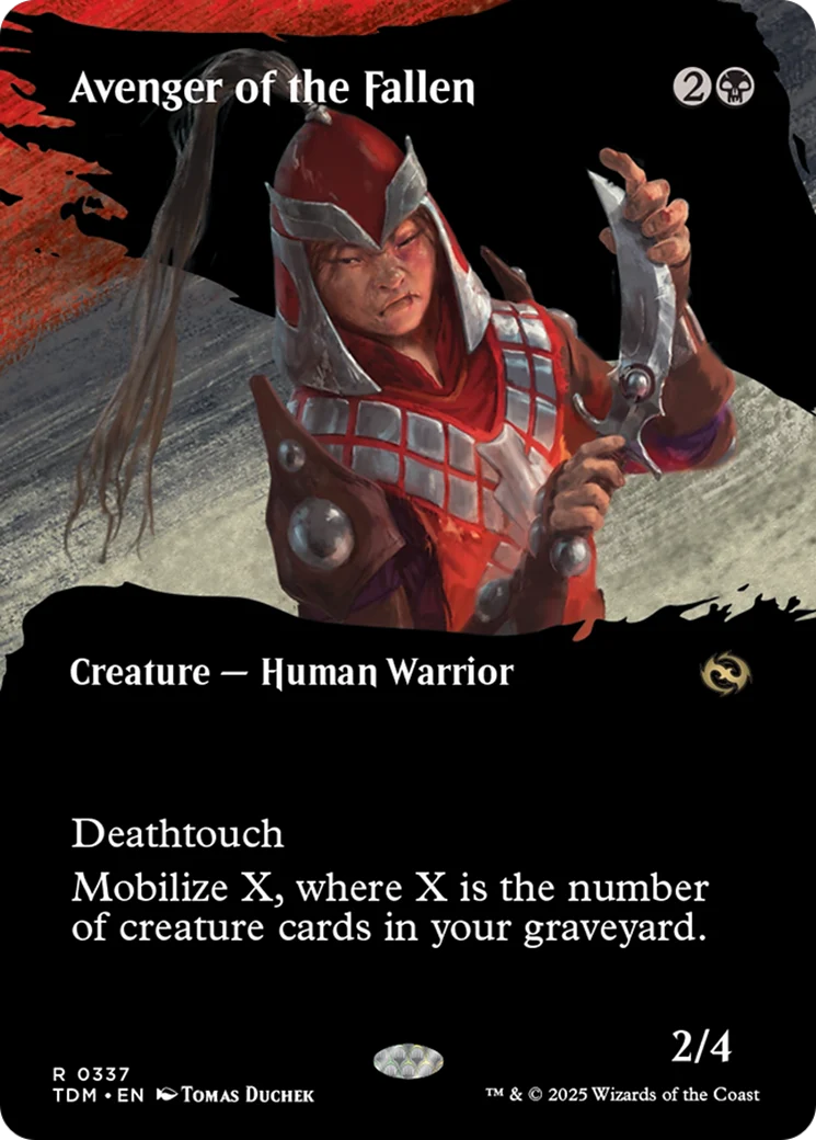 Avenger of the Fallen (Borderless) [Tarkir: Dragonstorm] Foil