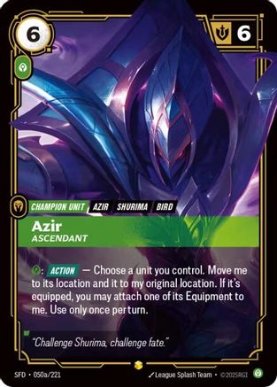 Azir - Ascendant (Alternate Art) (050a/221) - Riftbound - [Spiritforged] Foil