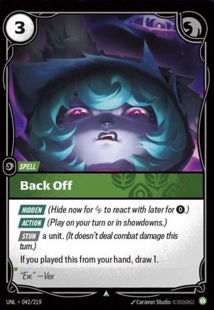 Back Off (042/219) - Riftbound - [Unleashed] Foil