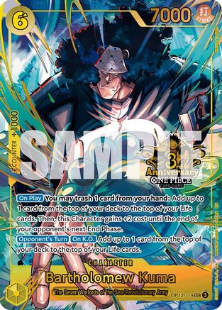 Bartholomew Kuma (Japanese Version 3rd Anniversary Set) (OP12-119) - [One Piece Promotion Cards] Foil