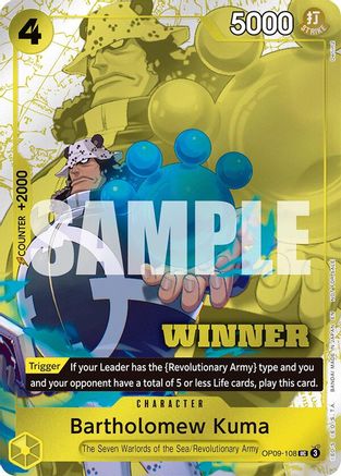 Bartholomew Kuma (Winner Pack 2025 Vol. 4) (OP09-108) - [One Piece Promotion Cards] Foil