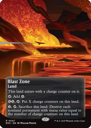 Blast Zone (0047) (Borderless)  [Edge of Eternities: Stellar Sights] Foil