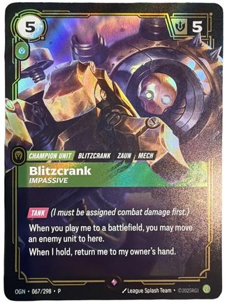 Blitzcrank - Impassive (067/298) - Riftbound - [Riftbound Organized Play Promotional Cards] Foil
