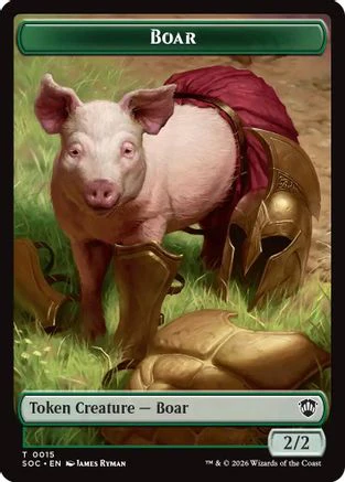 Boar // Fractal (0005) Double-Sided Token  [Commander: Secrets of Strixhaven]