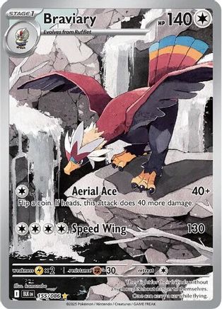 Braviary 157/086  - Holofoil SV White Flare - Illustration Rare