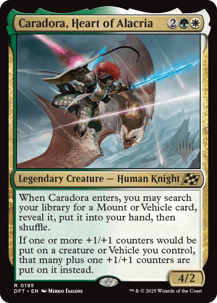 Caradora, Heart of Alacria (Promo Pack) [Aetherdrift Promos] Foil