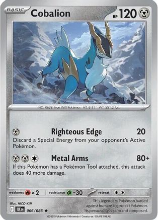 Cobalion 068/086  - Reverse Holofoil SV Black Bolt - Rare