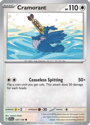 Cramorant (137/159) [Scarlet & Violet: Journey Together] Reverse Holofoil