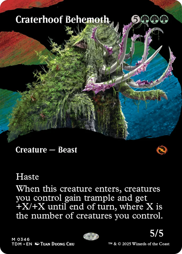 Craterhoof Behemoth (Borderless) [Tarkir: Dragonstorm] Foil