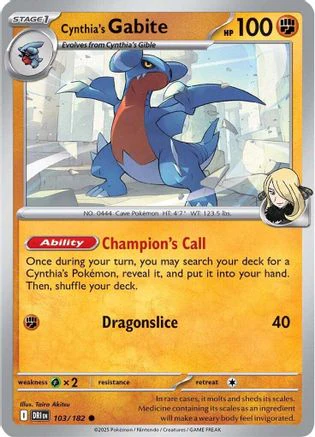 Cynthia's Gabite (103/182) [Scarlet & Violet: Destined Rivals] Reverse Holofoil