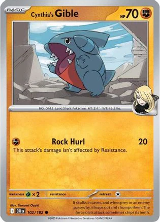 Cynthia's Gible (102/182) [Scarlet & Violet: Destined Rivals] Reverse Holofoil