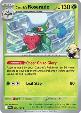 Cynthia's Roserade (008/182) [Scarlet & Violet: Destined Rivals] Reverse Holofoil