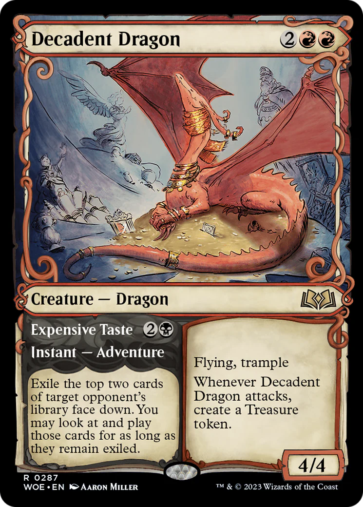 Decadent Dragon // Expensive Taste  [Wilds of Eldraine]: (Showcase)