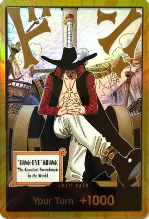 DON!! Card (Dracule Mihawk) (Gold) - [The Azure Sea's Seven] Foil