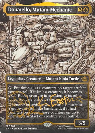 Donatello, Mutant Mechanic (Borderless) (Gold-Stamped Signature)  [Teenage Mutant Ninja Turtles] Foil
