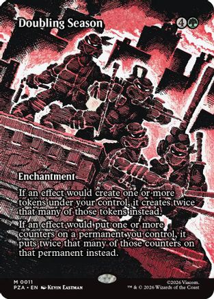 Doubling Season (Borderless)  [Teenage Mutant Ninja Turtles Eternal-Legal] Foil