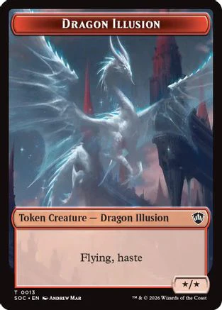 Dragon Illusion // Elemental (0002) Double-Sided Token  [Commander: Secrets of Strixhaven]