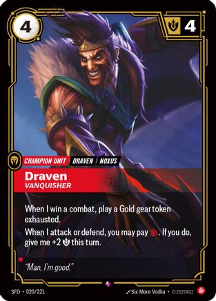 Draven - Vanquisher (020/221) - Riftbound - [Spiritforged] Foil