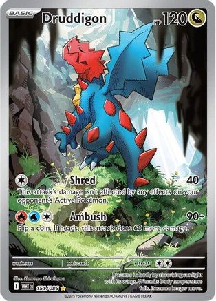 Druddigon 150/086  - Holofoil SV White Flare - Illustration Rare
