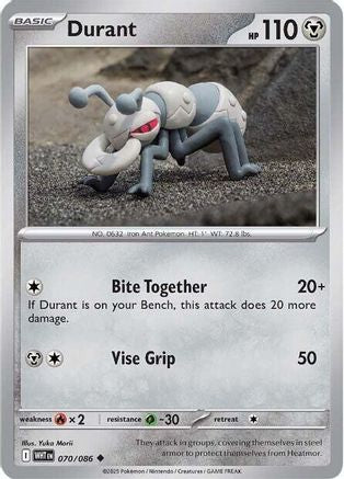 Durant 068/086  - Reverse Holofoil SV White Flare - Uncommon