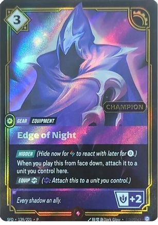 Edge of Night (Champion) (139/221) - Riftbound - [Riftbound Organized Play Promotional Cards] Foil