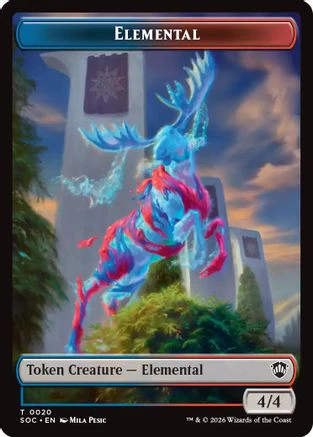 Elemental (0020) // Food Double-Sided Token  [Commander: Secrets of Strixhaven] Foil