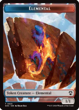 Elemental (0021) // Phyrexian Myr Double-Sided Token  [Commander: Secrets of Strixhaven]