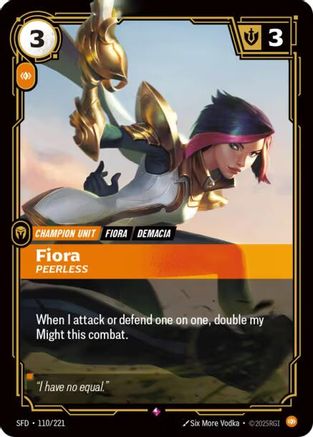 Fiora - Peerless (110/221) - Riftbound - [Spiritforged] Foil