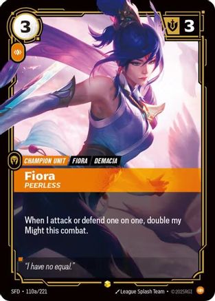Fiora - Peerless (Alternate Art) (110a/221) - Riftbound - [Spiritforged] Foil