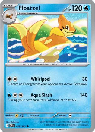 Floatzel (058/182) [Scarlet & Violet: Destined Rivals] Reverse Holofoil