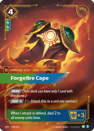 Forgefire Cape (190/221) - Riftbound - [Spiritforged] Foil