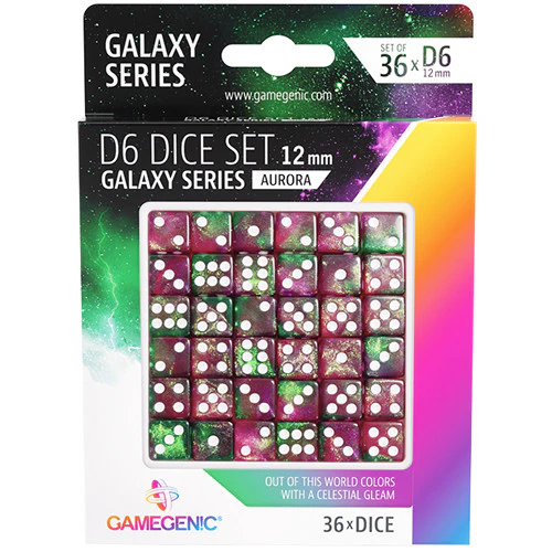 Gamegenic Galaxy Series - Aurora - D6 Dice Set 12 mm (36 pcs)