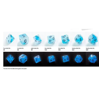Gamegenic Glow Series - Icy Crumbs - RPG Dice Set (7 pcs) - Image 3