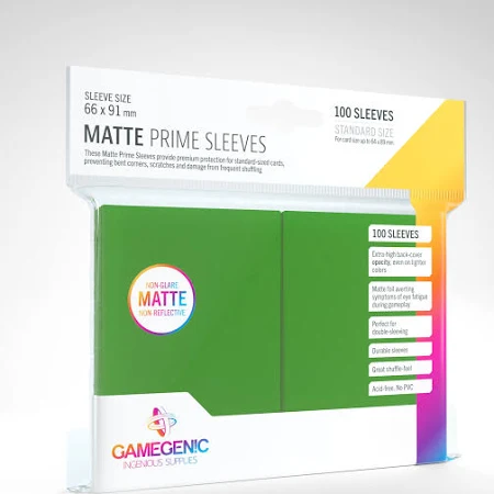 Gamegenic Matte Prime Sleeves - 100ct. (Standard Size) GREEN