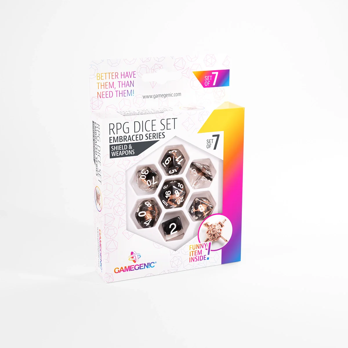 Gamegenic RPG Dice Set (7pcs) - Shield & Weapons