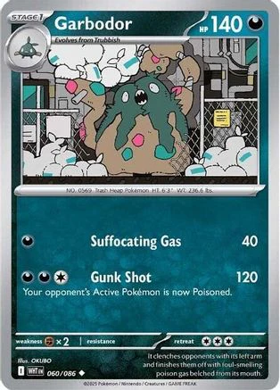 Garbodor 057/086  - Reverse Holofoil SV White Flare - Uncommon