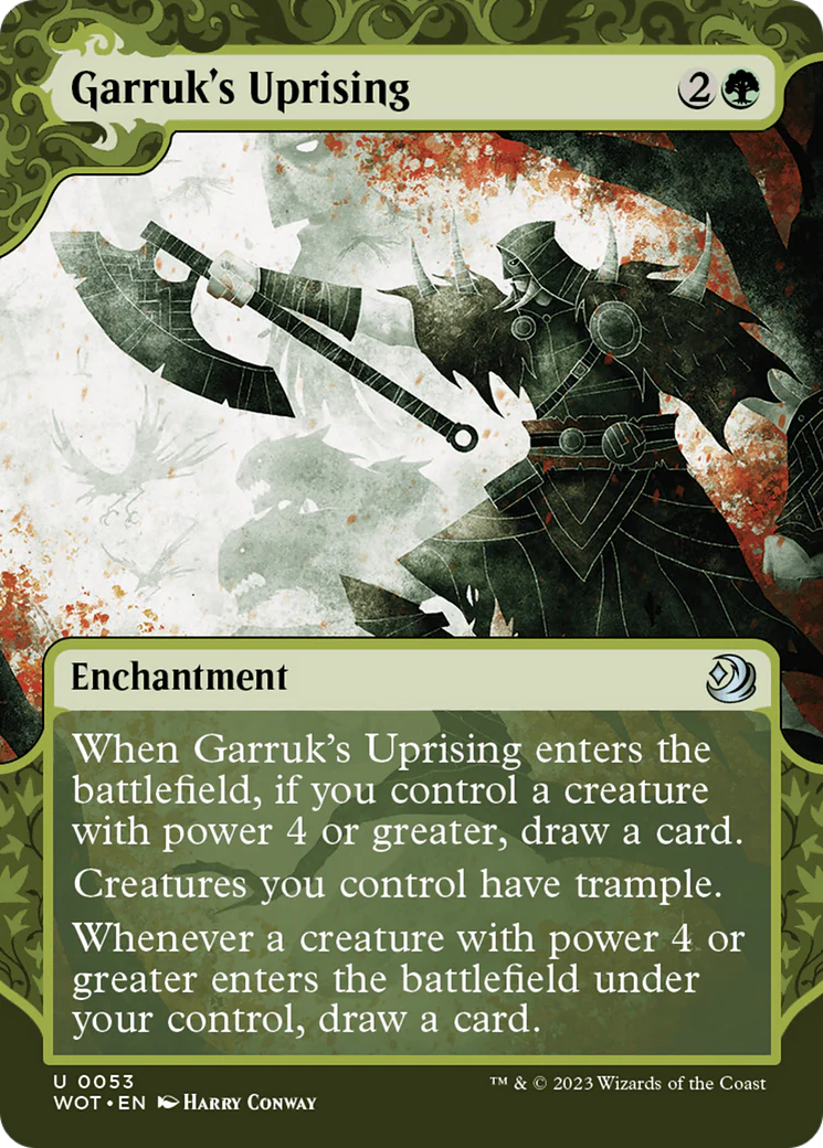 Garruk's Uprising  [Wilds of Eldraine: Enchanting Tales]: (Showcase) (Borderless) Foil