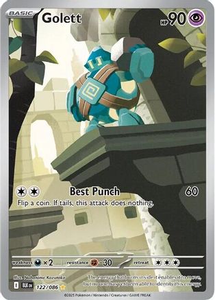 Golett 128/086  - Holofoil SV Black Bolt - Illustration Rare