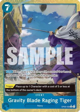 Gravity Blade Raging Tiger (Alternate Art) (OP06-058) - [Premium Booster -The Best- Vol. 2] Foil