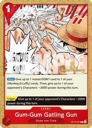 Gum-Gum Gatling Gun (OP13-021) - [Carrying On His Will: 3rd Anniversary Tournament Cards]