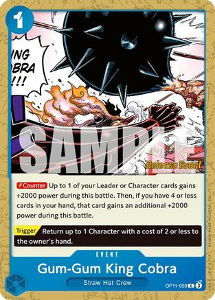Gum-Gum King Cobra (OP11-059) - [A Fist of Divine Speed Release Event Cards]
