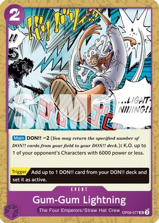 Gum-Gum Lightning (Reprint) (OP09-077) - [Premium Booster -The Best- Vol. 2]